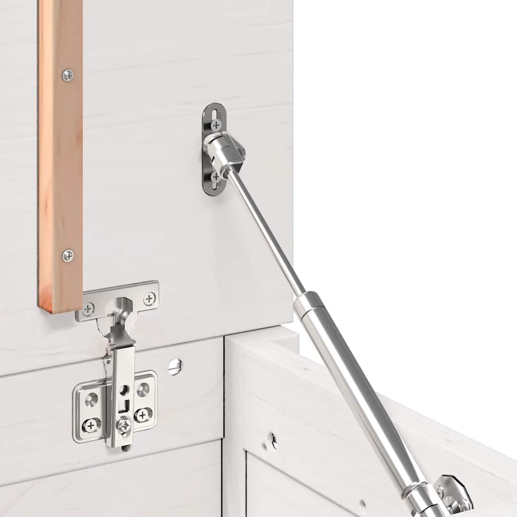 Contenitore Portaoggetti Bianco 60x32x45,5cm Massello di Pino - homemem39