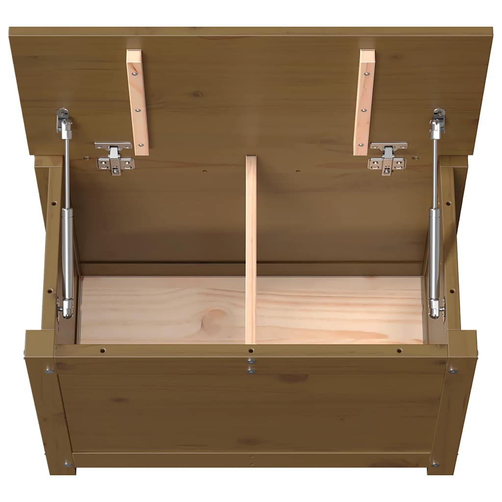 Contenitore Portaoggetti Ambra 60x32x45,5cm Legno Massello Pino - homemem39