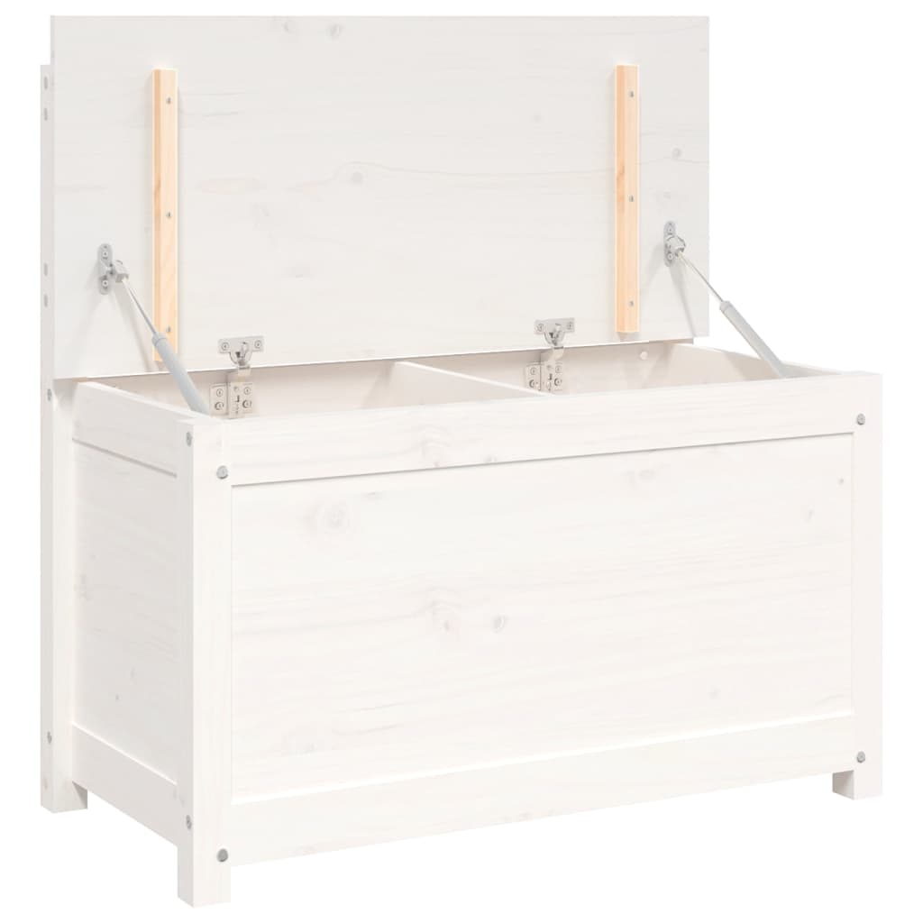 Panca Bianca 80x41x77 cm in Legno Massello di Pino - homemem39