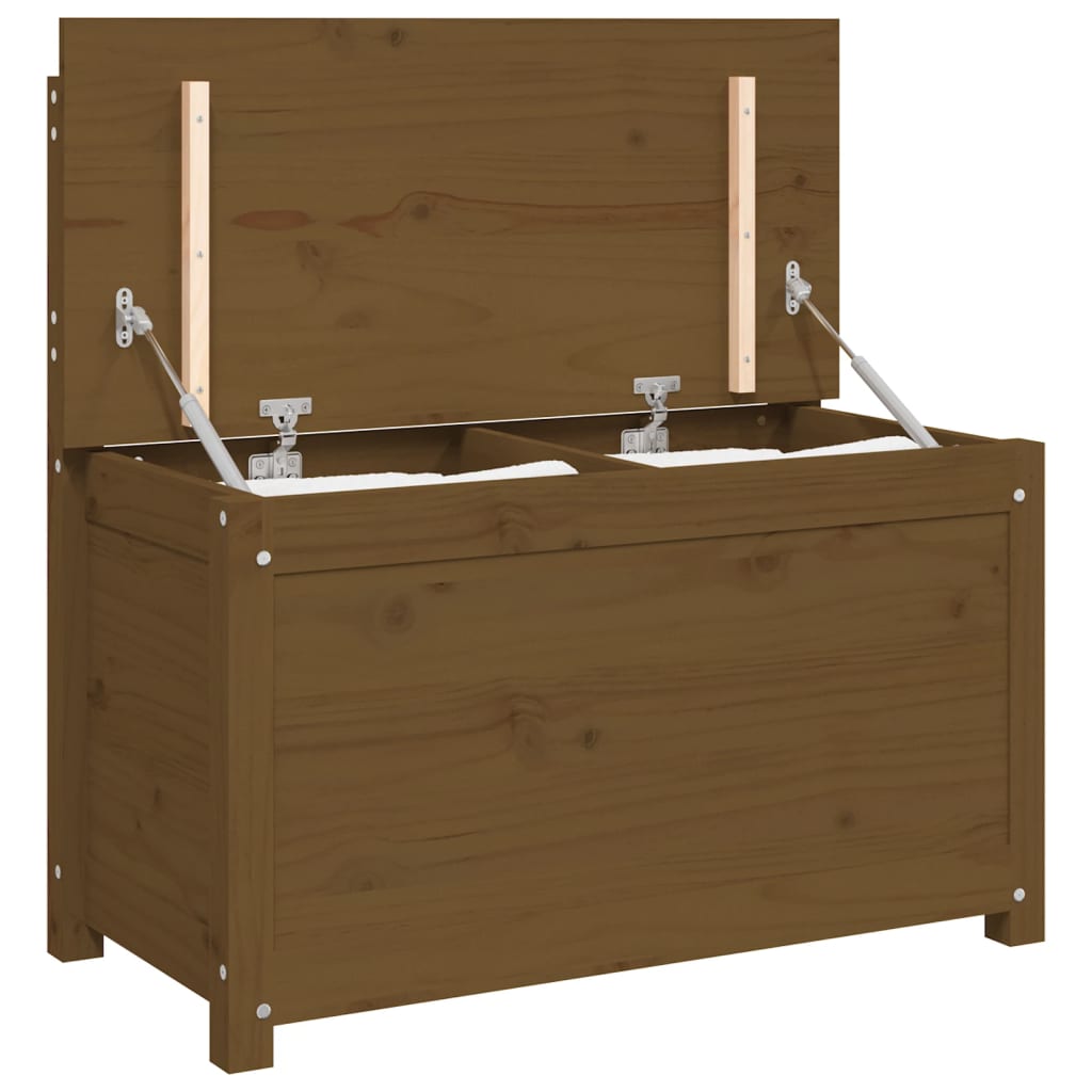 Panca Marrone Ambra 80x41x77 cm in Legno Massello di Pino - homemem39