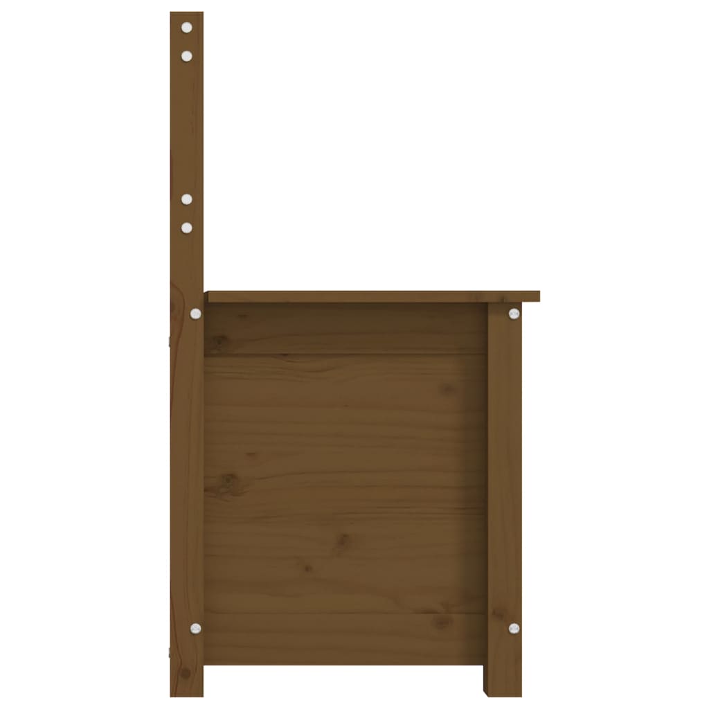 Panca Marrone Ambra 80x41x77 cm in Legno Massello di Pino - homemem39