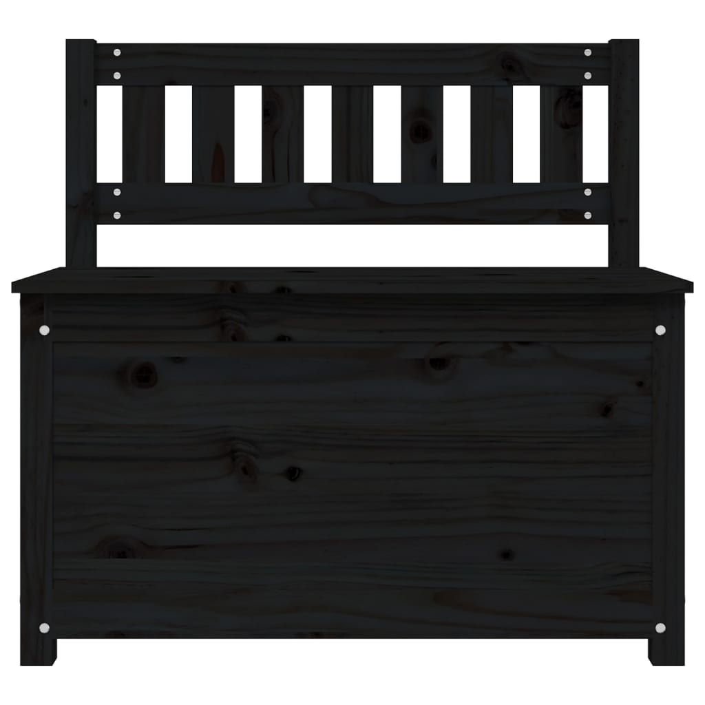 Panca Nera 80x41x77 cm in Legno Massello di Pino - homemem39