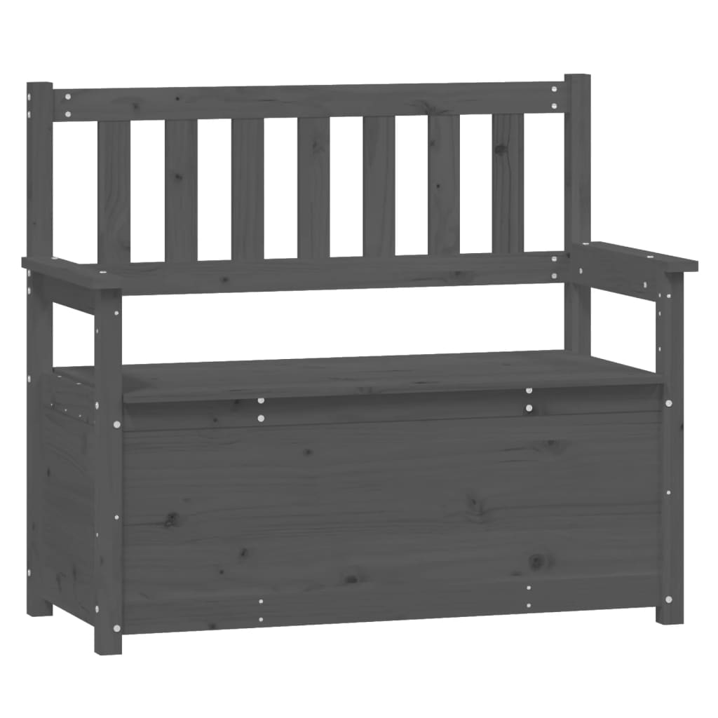 Panca Grigio 112,5x51,5x96,5 cm in Legno Massello di Pino - homemem39