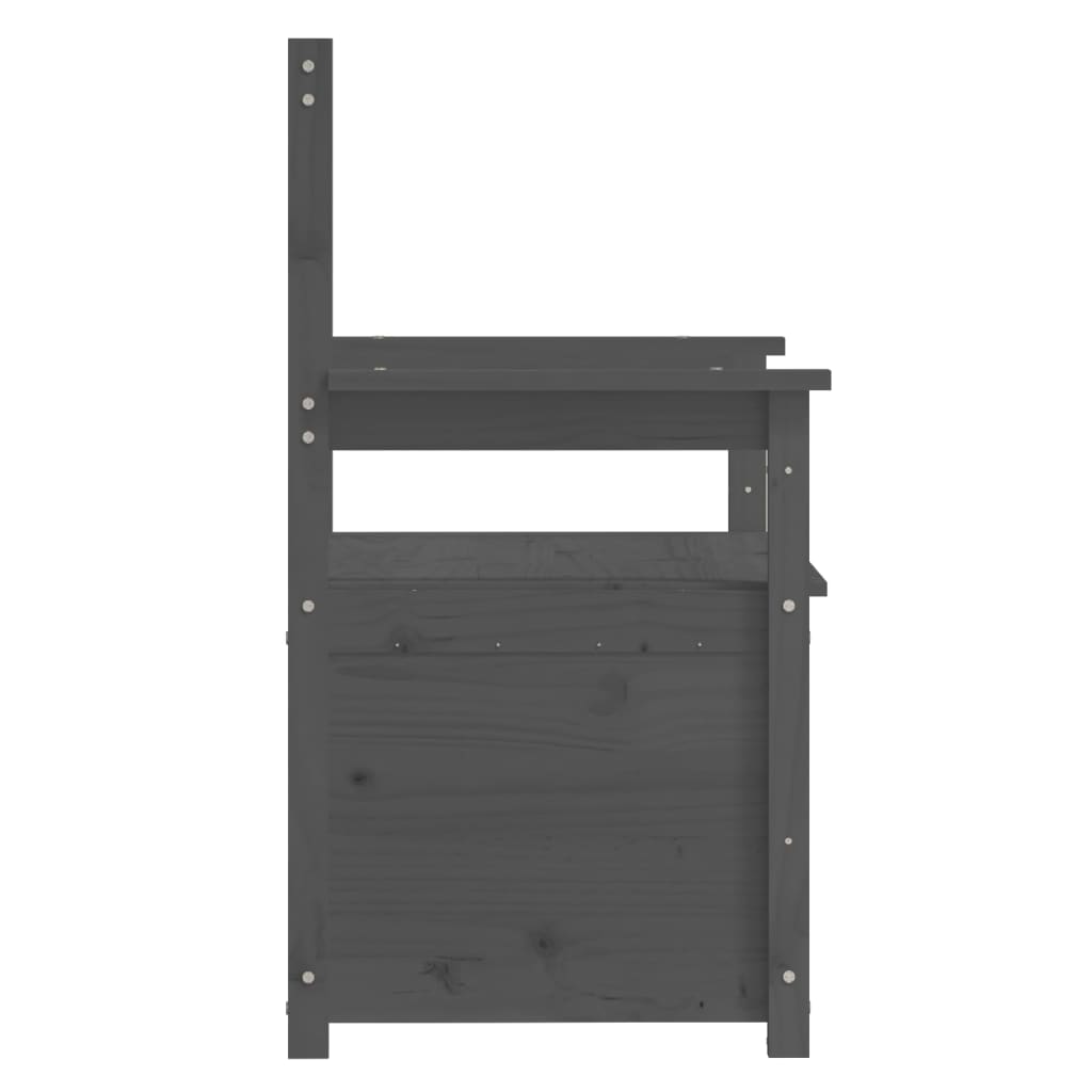 Panca Grigio 112,5x51,5x96,5 cm in Legno Massello di Pino - homemem39