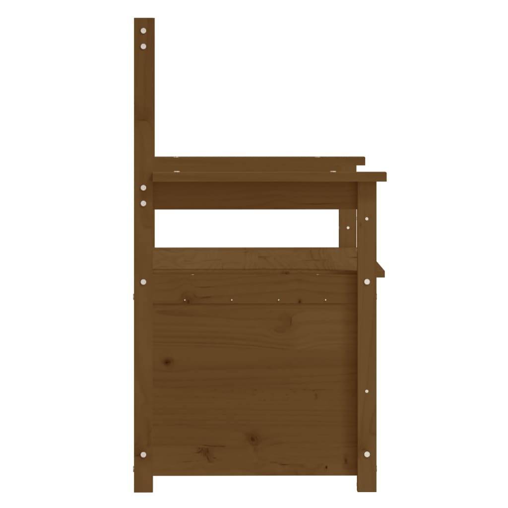 Panca Marrone Ambra 112,5x51,5x96,5cm in Legno Massello di Pino - homemem39