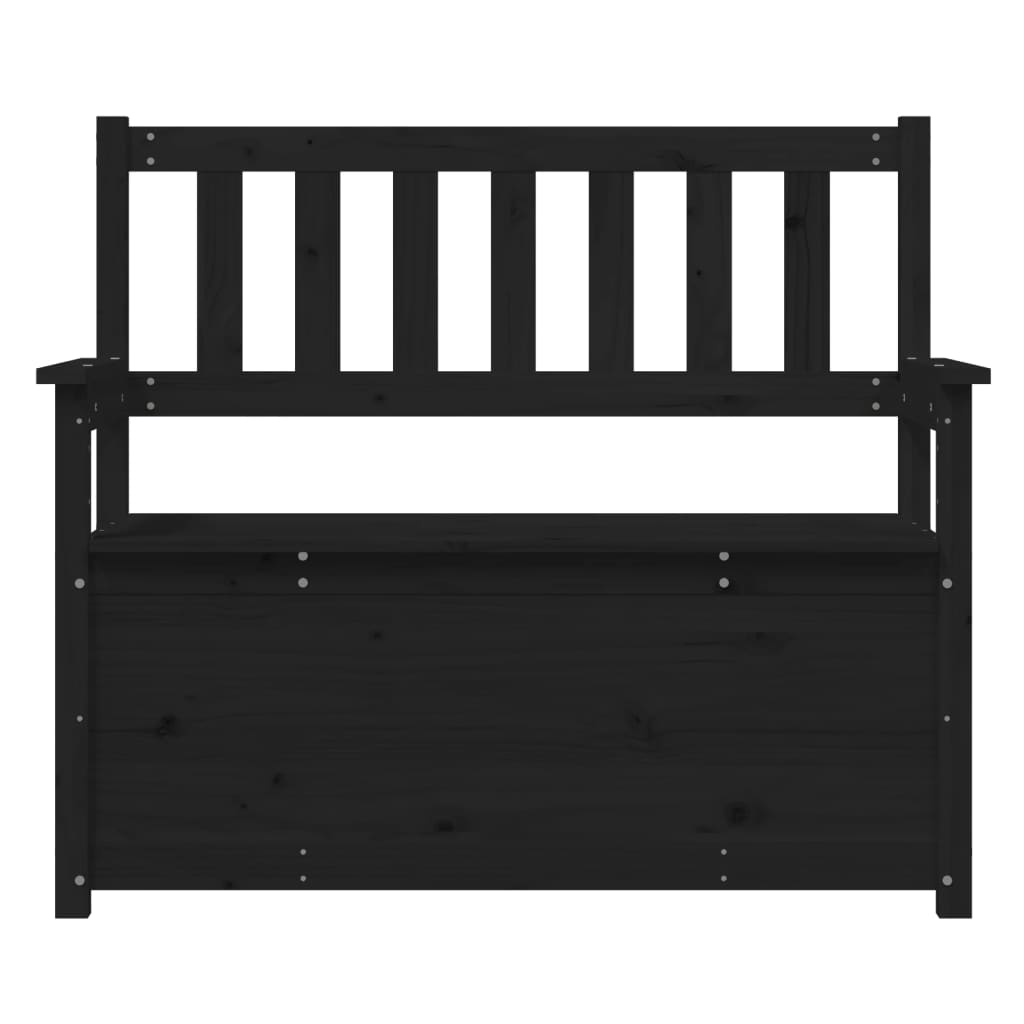 Panca Nera 112,5x51,5x96,5 cm in Legno Massello di Pino - homemem39
