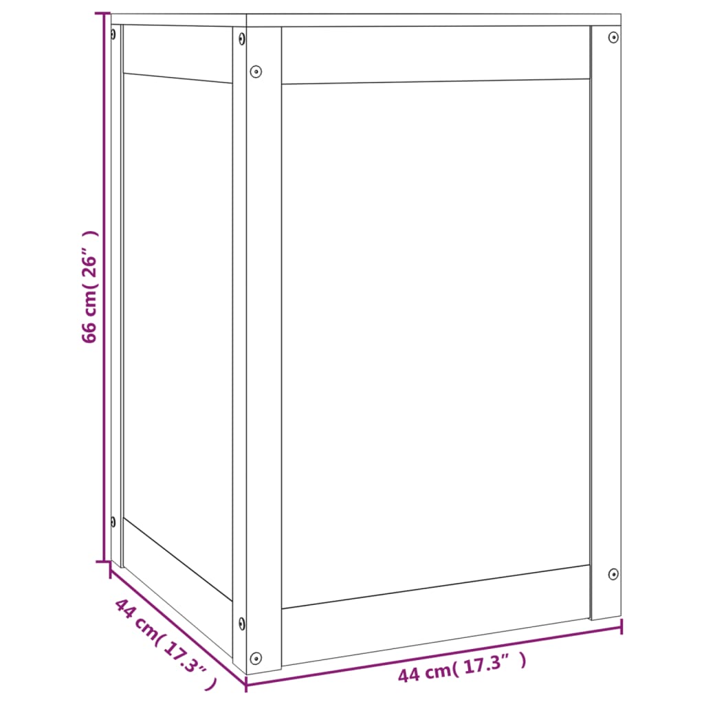 Contenitore per Bucato Ambra 44x44x66 cm Legno Massello Pino - homemem39