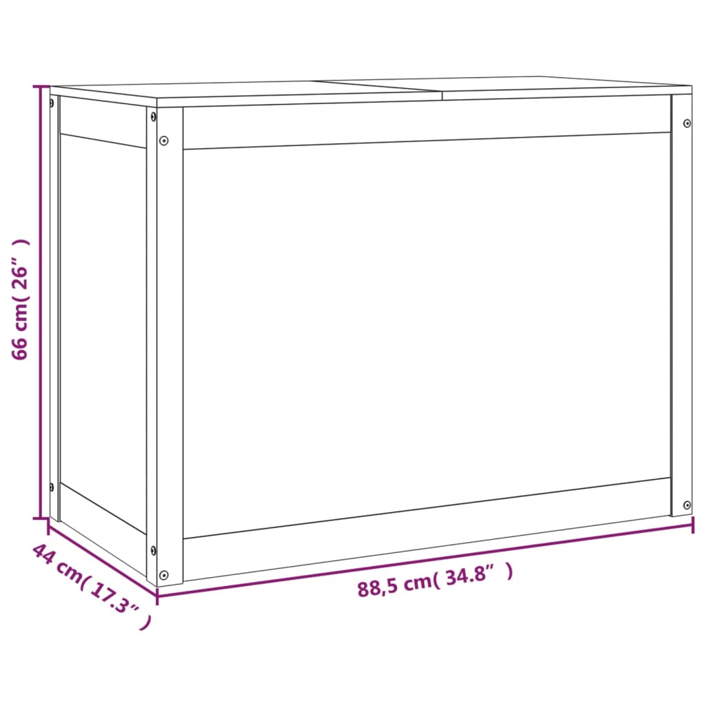 Contenitore per Bucato Ambra 88,5x44x66 cm Legno Massello Pino | homemem39