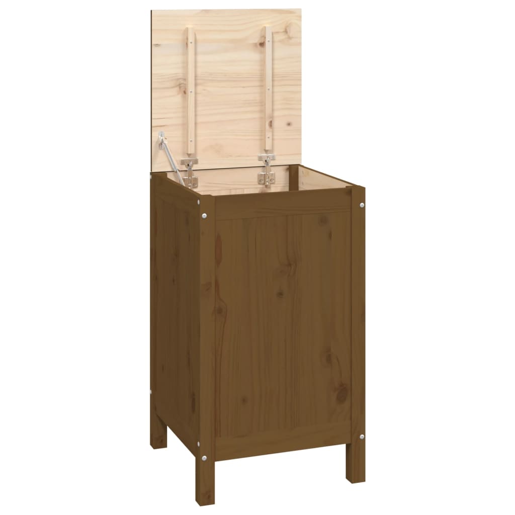 Contenitore per Bucato Ambra 44x44x76 cm Legno Massello Pino - homemem39