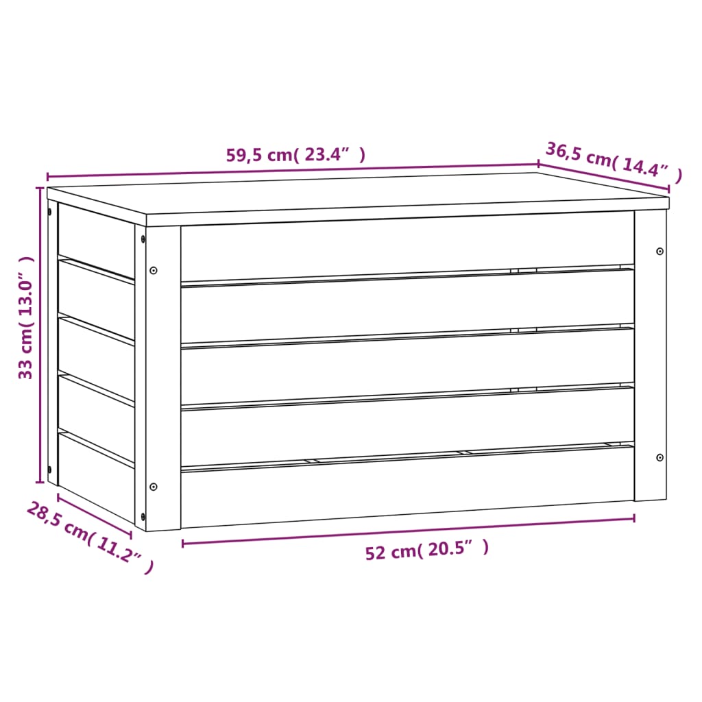 Contenitore Portaoggetti Bianco 59,5x36,5x33cm Massello di Pino - homemem39