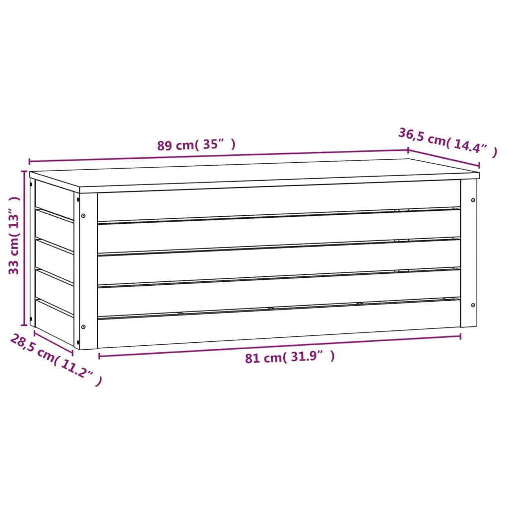 Contenitore Portaoggetti Ambra 89x36,5x33cm Legno Massello Pino - homemem39