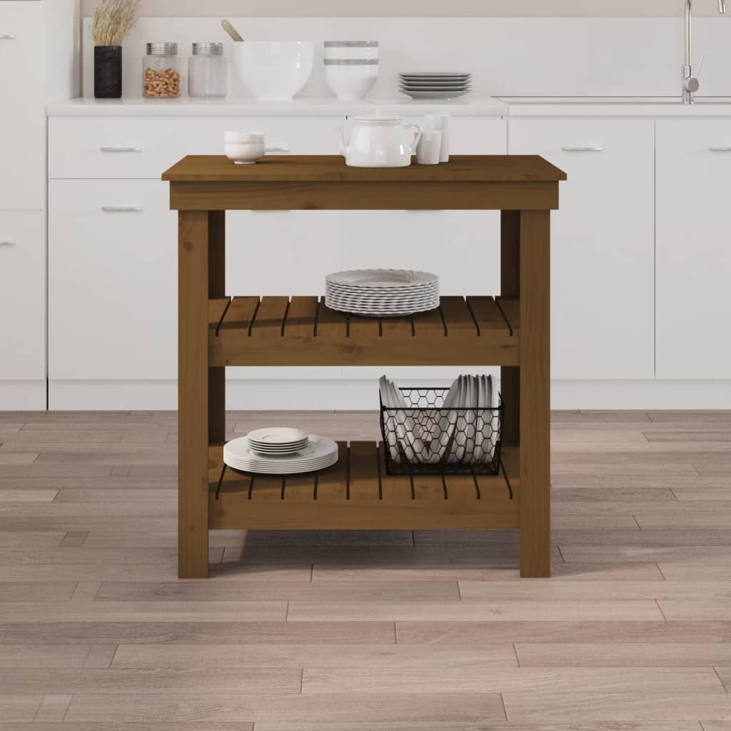 Banco da Lavoro Ambra 78,5x50x80 cm in Legno Massello di Pino - homemem39