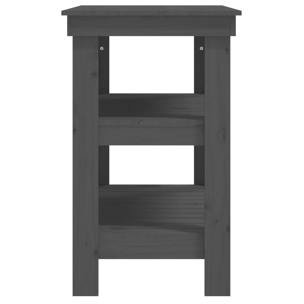 Banco da Lavoro Grigio 110,5x50x80 cm in Legno Massello di Pino - homemem39