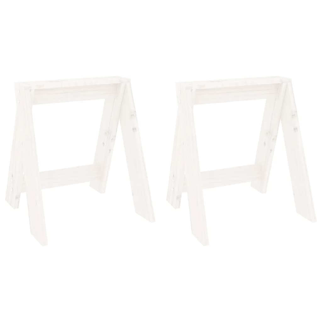Sgabelli 2 pz Bianchi 40x40x45 cm in Legno Massello di Pino - homemem39