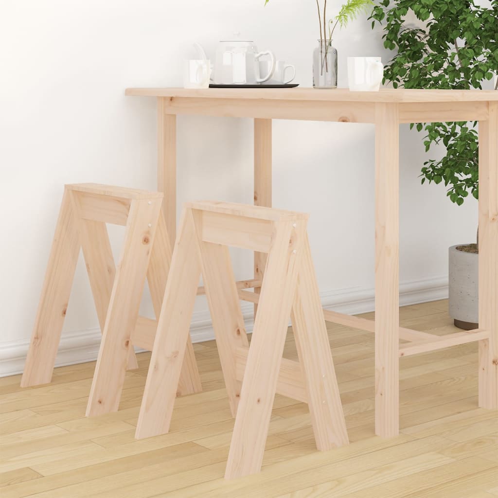 Sgabelli 2 pz 40x40x60 cm in Legno Massello di Pino - homemem39