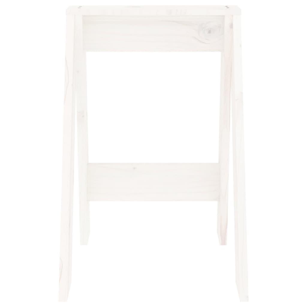 Sgabelli 2 pz Bianchi 40x40x60 cm in Legno Massello di Pino - homemem39