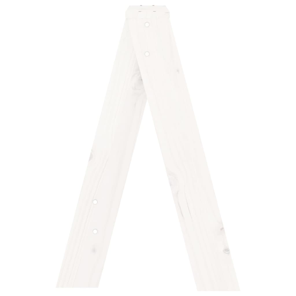 Sgabelli 2 pz Bianchi 40x40x60 cm in Legno Massello di Pino - homemem39