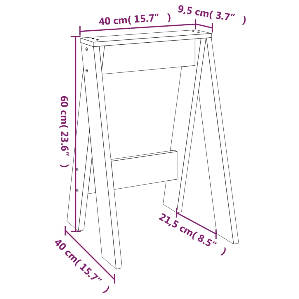 Sgabelli 2 pz Bianchi 40x40x60 cm in Legno Massello di Pino | homemem39