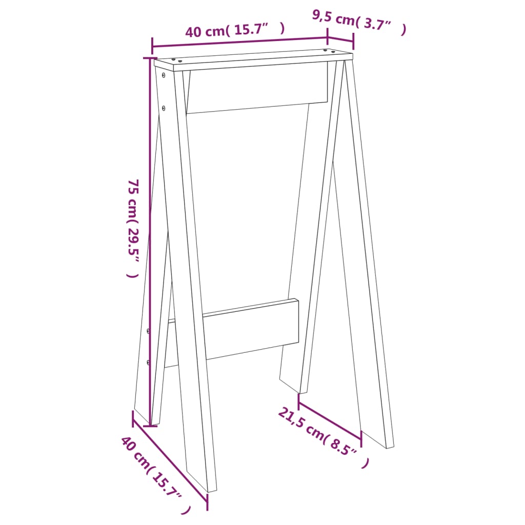 Sgabelli 2 pz 40x40x75 cm in Legno Massello di Pino | homemem39