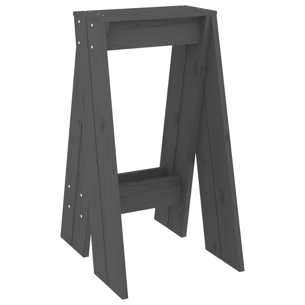 Sgabelli 2 pz grigio 40x40x75 cm in Legno Massello di Pino - homemem39