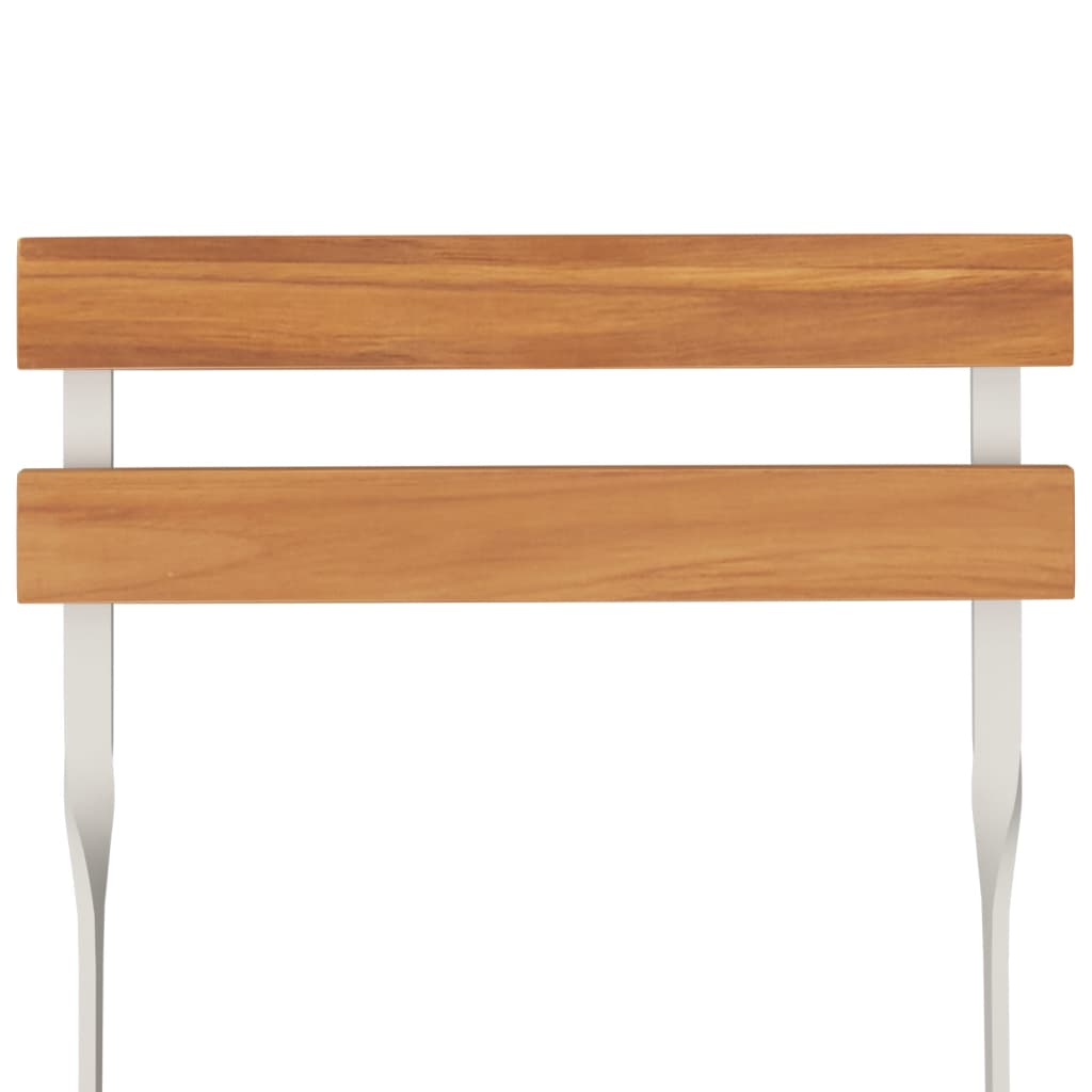 Sedie Pieghevoli da Bistrò 8 pz Legno Massello Acacia e Acciaio