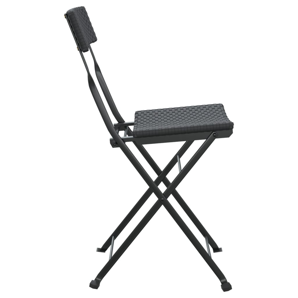 Sedie Pieghevoli da Bistrò 6 pz Nere Polyrattan e Acciaio - homemem39
