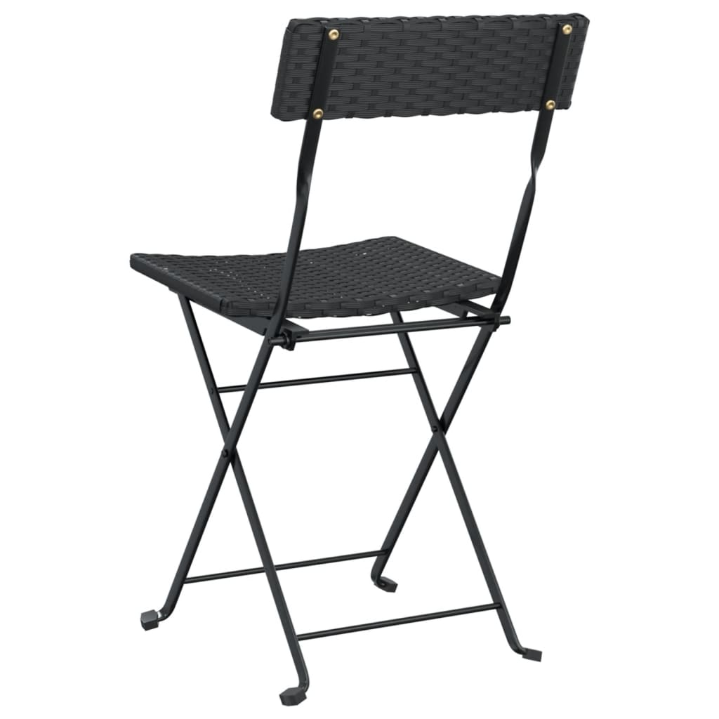 Sedie Pieghevoli da Bistrò 6 pz Nere Polyrattan e Acciaio - homemem39