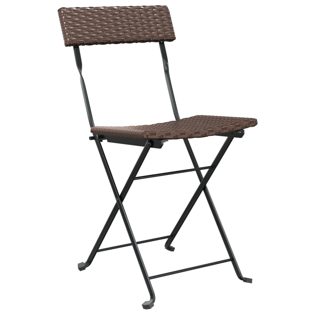 Sedie Pieghevoli da Bistrò 8 pz Marroni Polyrattan e Acciaio - homemem39