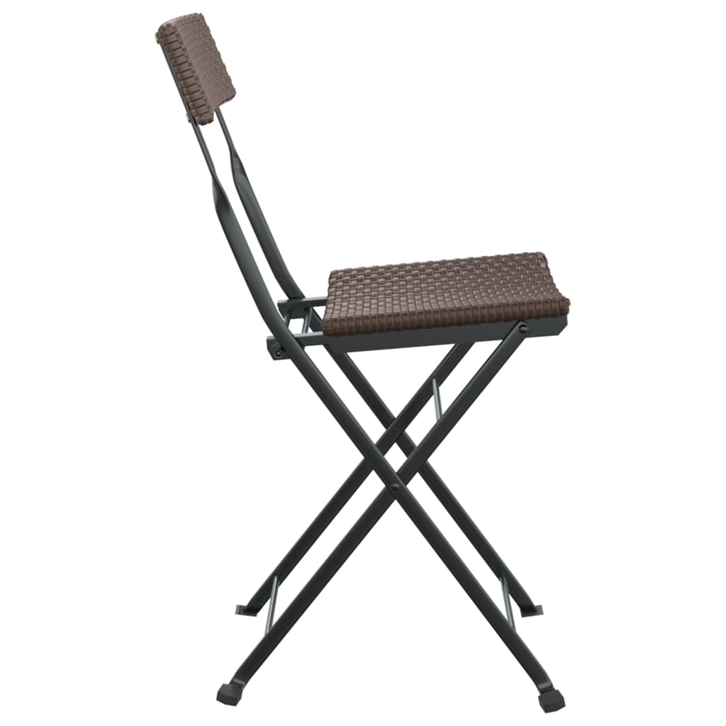 Sedie Pieghevoli da Bistrò 8 pz Marroni Polyrattan e Acciaio - homemem39