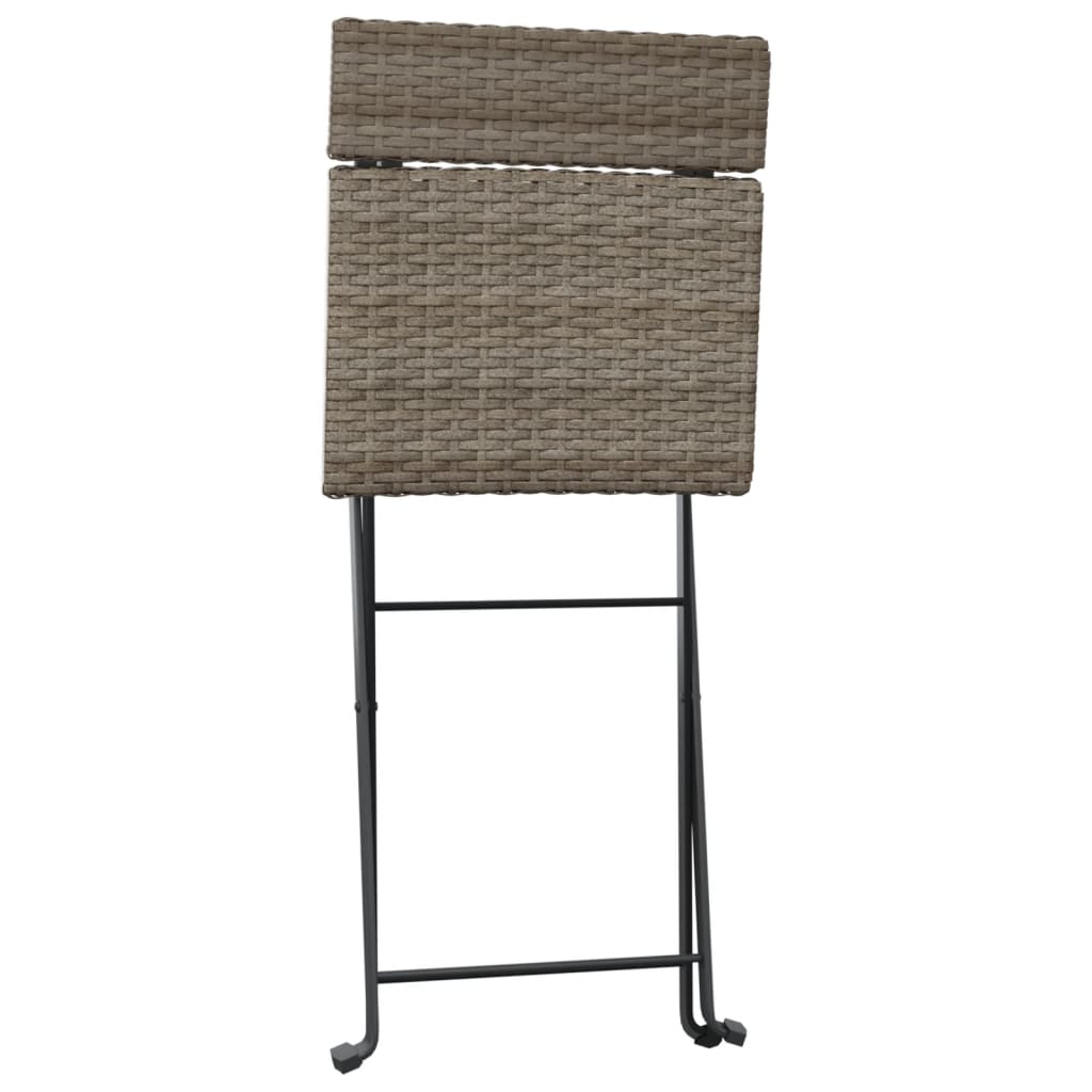 Sedie Pieghevoli da Bistrò 8 pz Grigie Polyrattan e Acciaio - homemem39