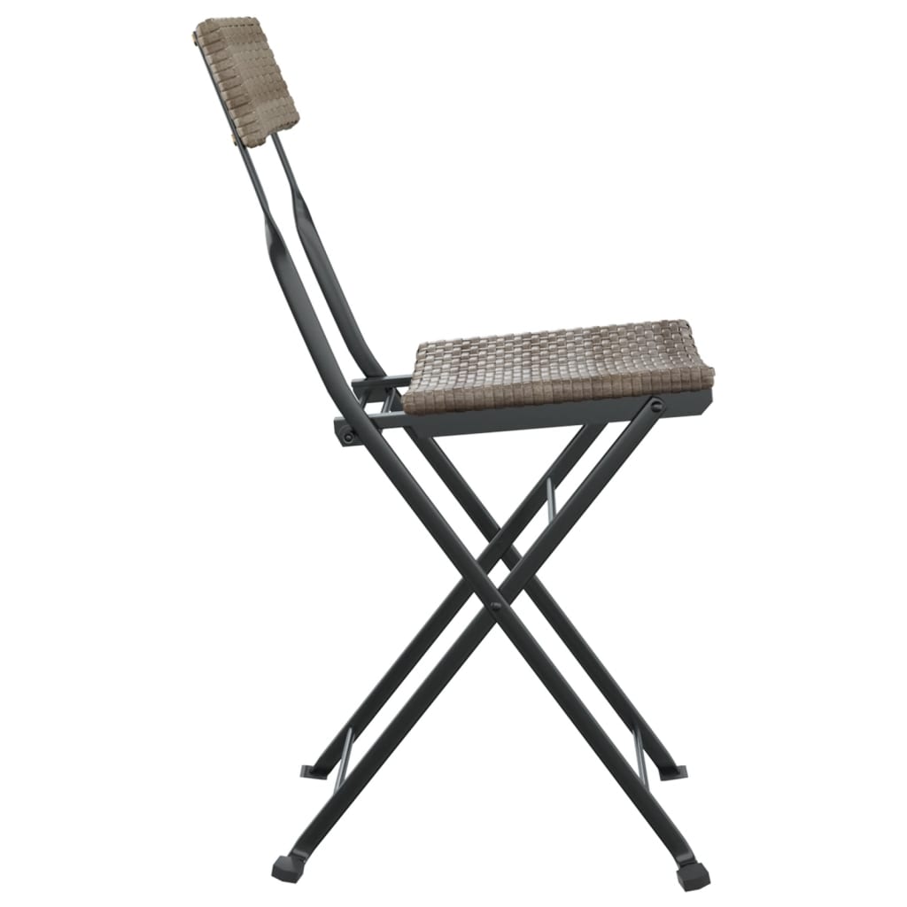 Sedie Pieghevoli da Bistrò 8 pz Grigie Polyrattan e Acciaio - homemem39