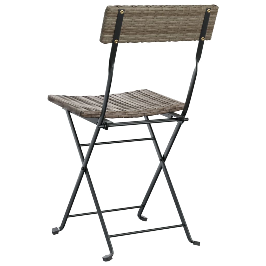 Sedie Pieghevoli da Bistrò 8 pz Grigie Polyrattan e Acciaio - homemem39