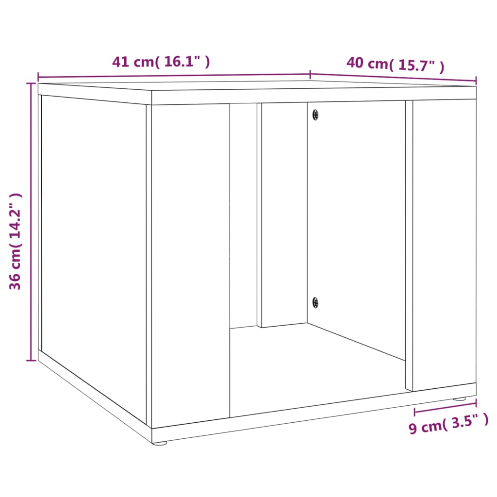 Comodino Rovere Fumo 41x40x36 cm in Legno Multistrato - homemem39