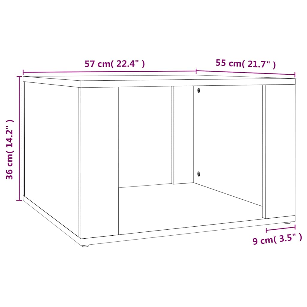 Comodino Grigio Cemento 57x55x36 cm in Legno Multistrato | homemem39