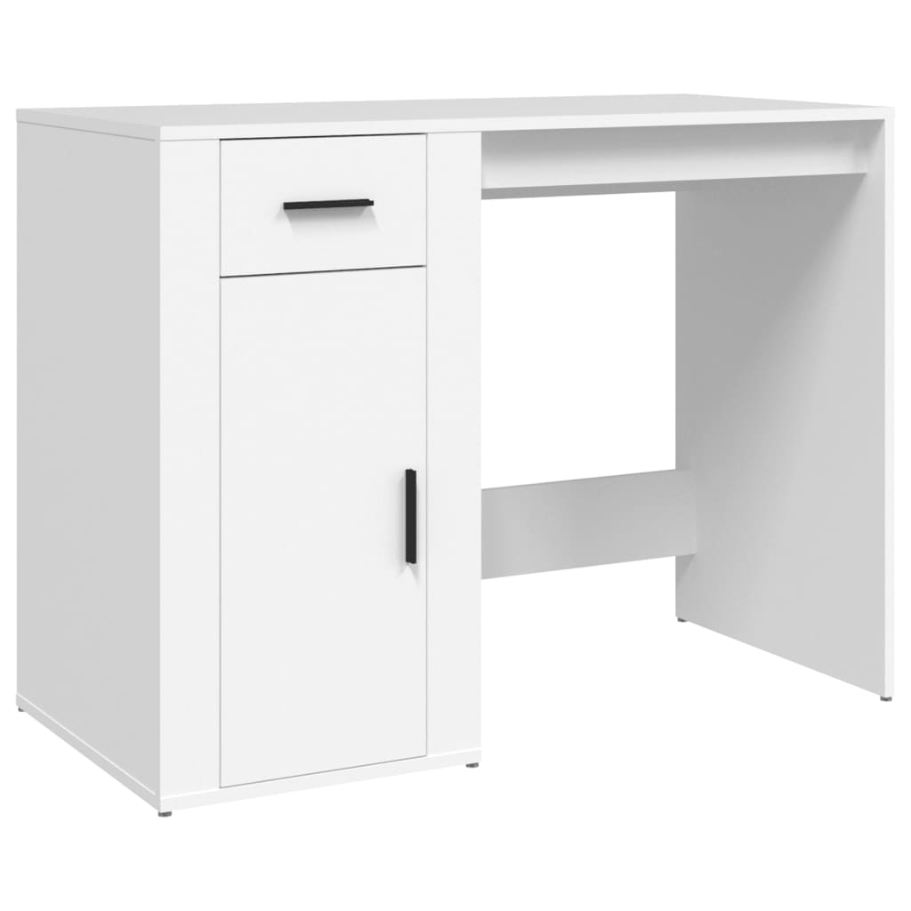 Scrivania Bianca 100x49x75 cm in Legno Multistrato - homemem39