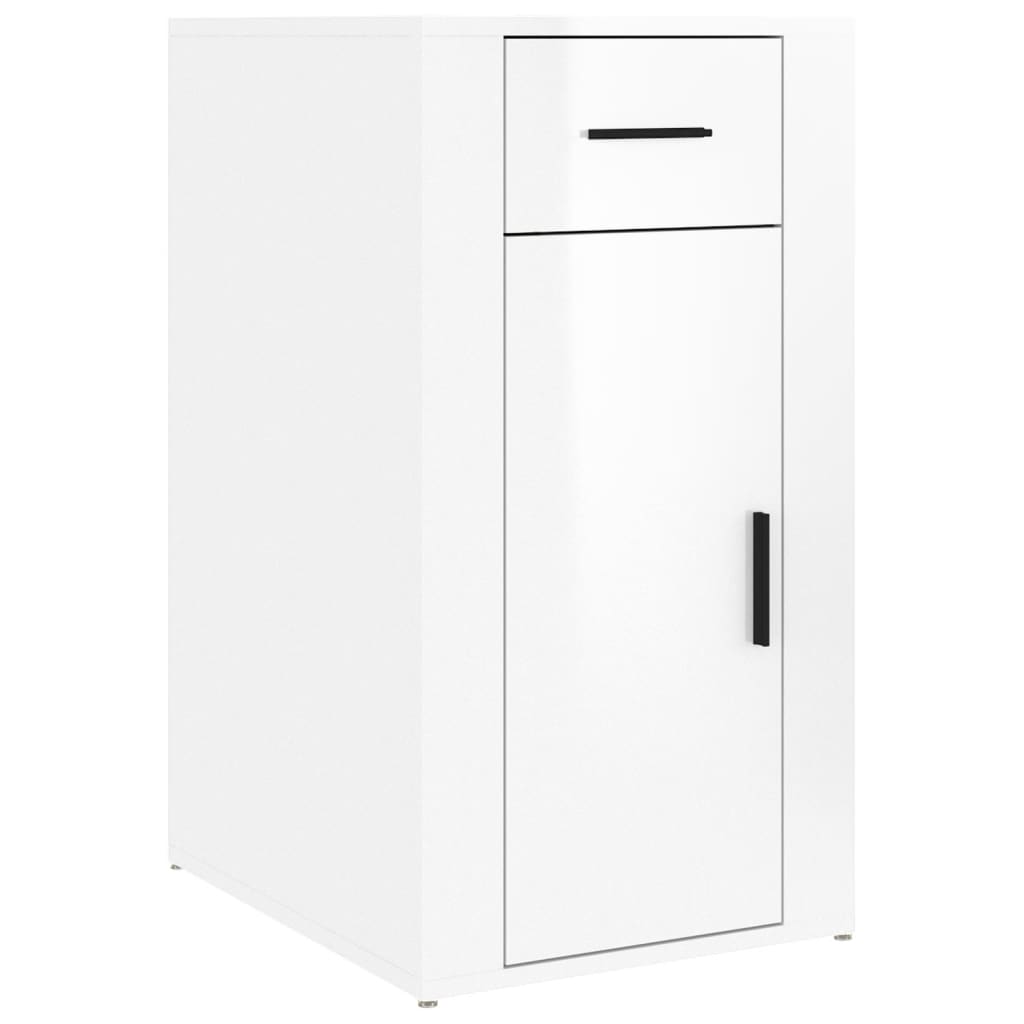 Armadietto Scrivania Bianco Lucido 40x49x75cm Legno Multistrato - homemem39