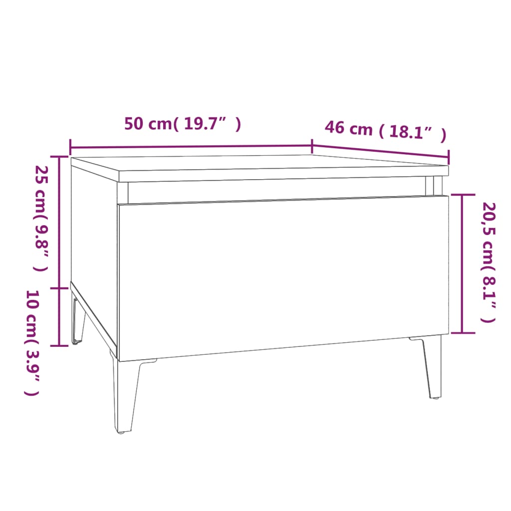 Tavolini Bianchi 2pz 50x46x35 cm in Legno Multistrato | homemem39