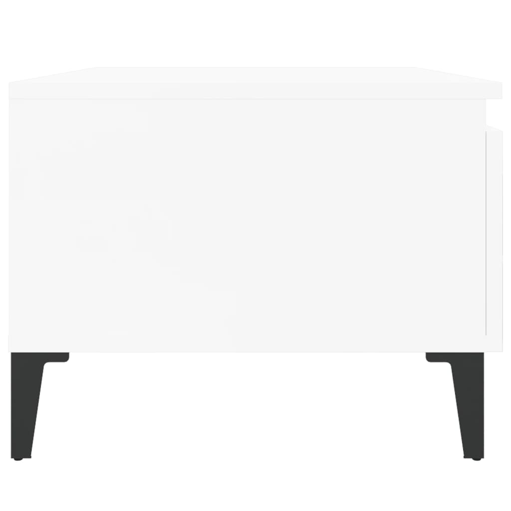 Tavolino Bianco Lucido 50x46x35 cm in Legno Multistrato - homemem39