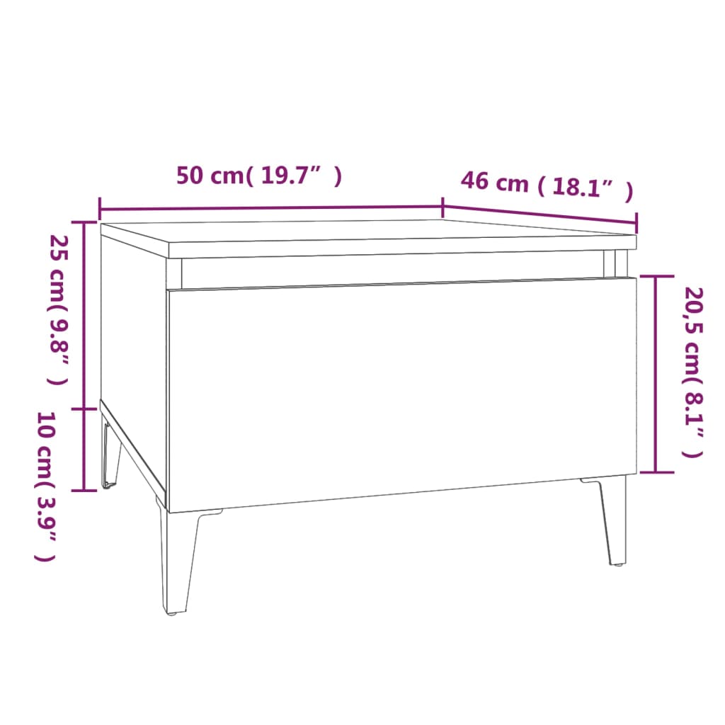 Tavolini 2pz Bianco Lucido 50x46x35 cm in Legno Multistrato - homemem39
