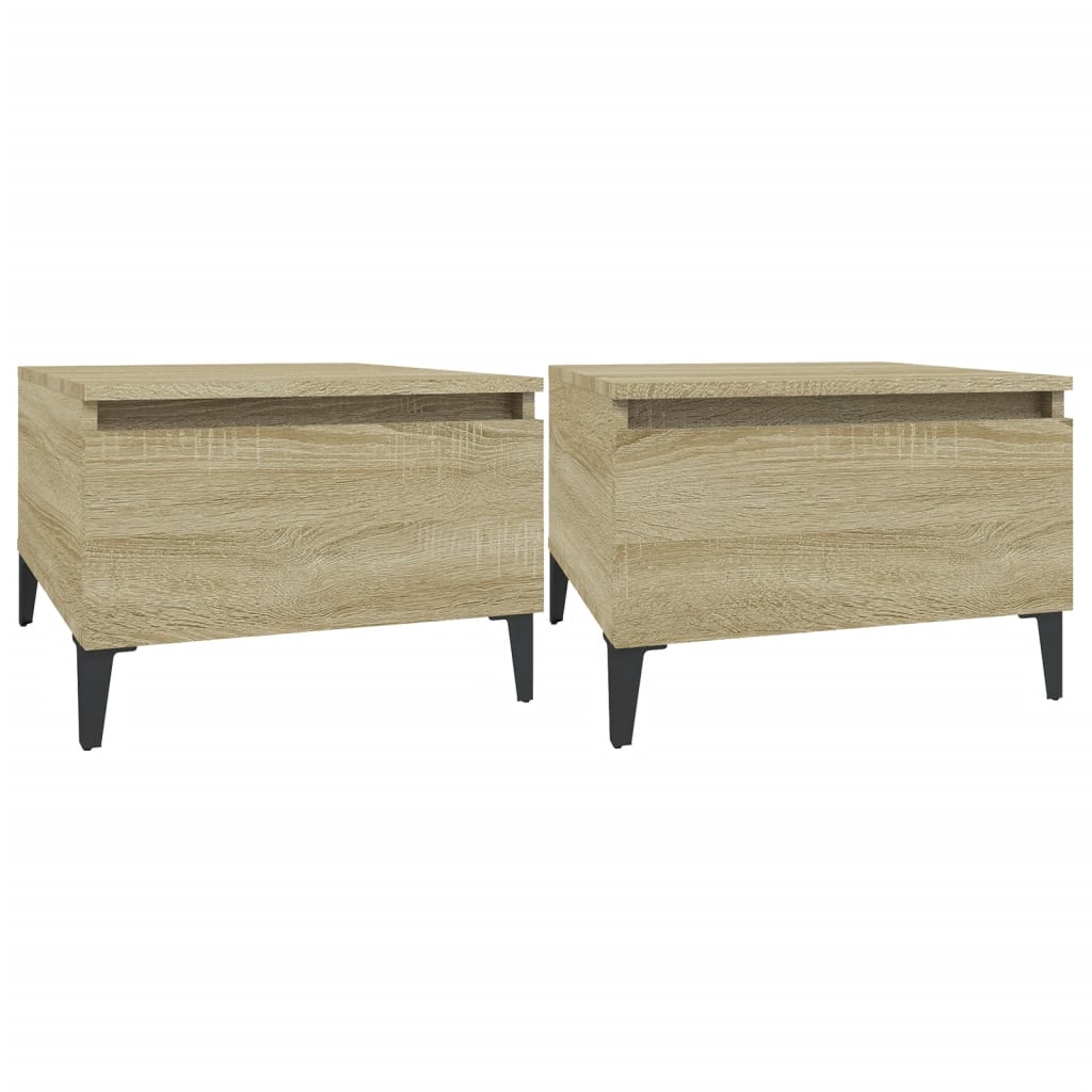 Tavolini 2pz Rovere Sonoma 50x46x35 cm in Legno Multistrato - homemem39