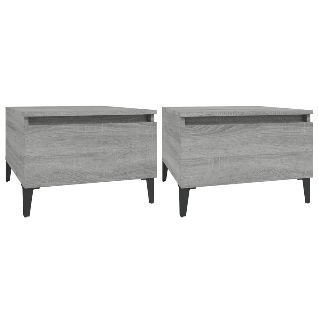 Tavolini 2pz Grigio Sonoma 50x46x35 cm in Legno Multistrato - homemem39