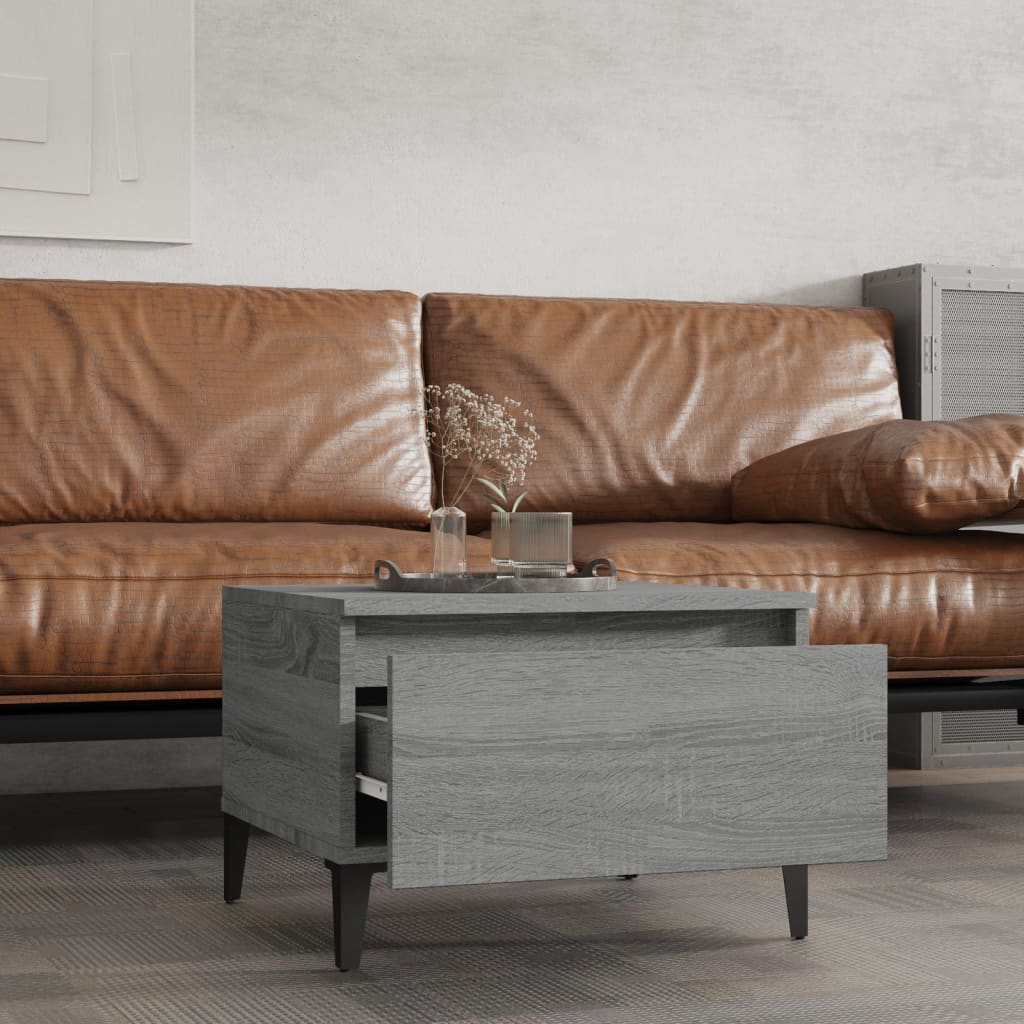 Tavolini 2pz Grigio Sonoma 50x46x35 cm in Legno Multistrato - homemem39