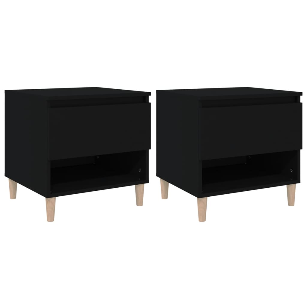 Comodini 2 pz Neri 50x46x50 cm in Legno Multistrato - homemem39