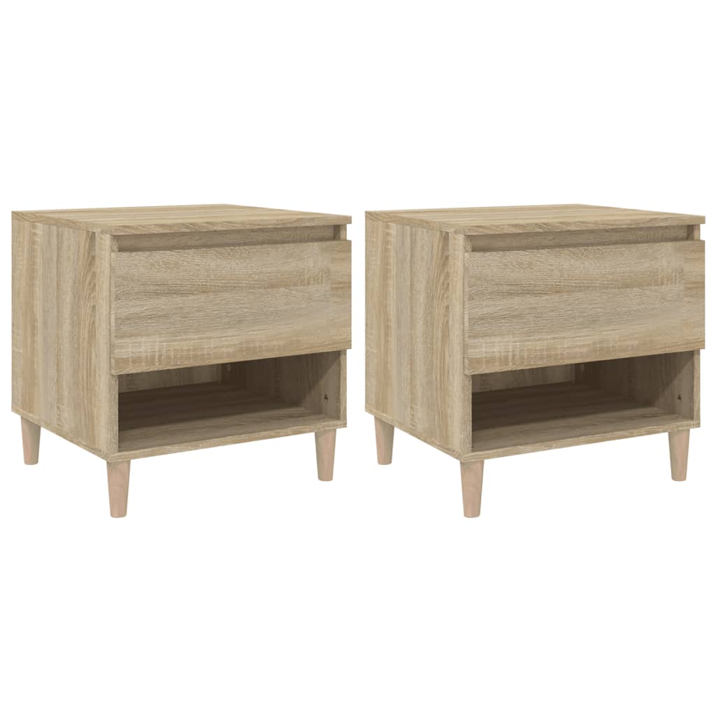 Comodini 2 pz Rovere Sonoma 50x46x50 cm in Legno Multistrato - homemem39