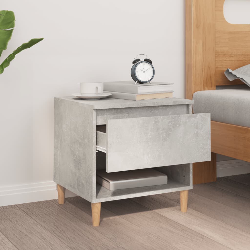 Comodino Grigio Cemento 50x46x50 cm in Legno Multistrato - homemem39