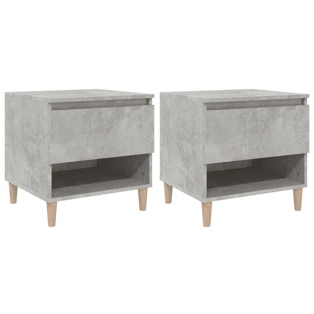Comodini 2 pz Grigio Cemento 50x46x50 cm in Legno Multistrato - homemem39