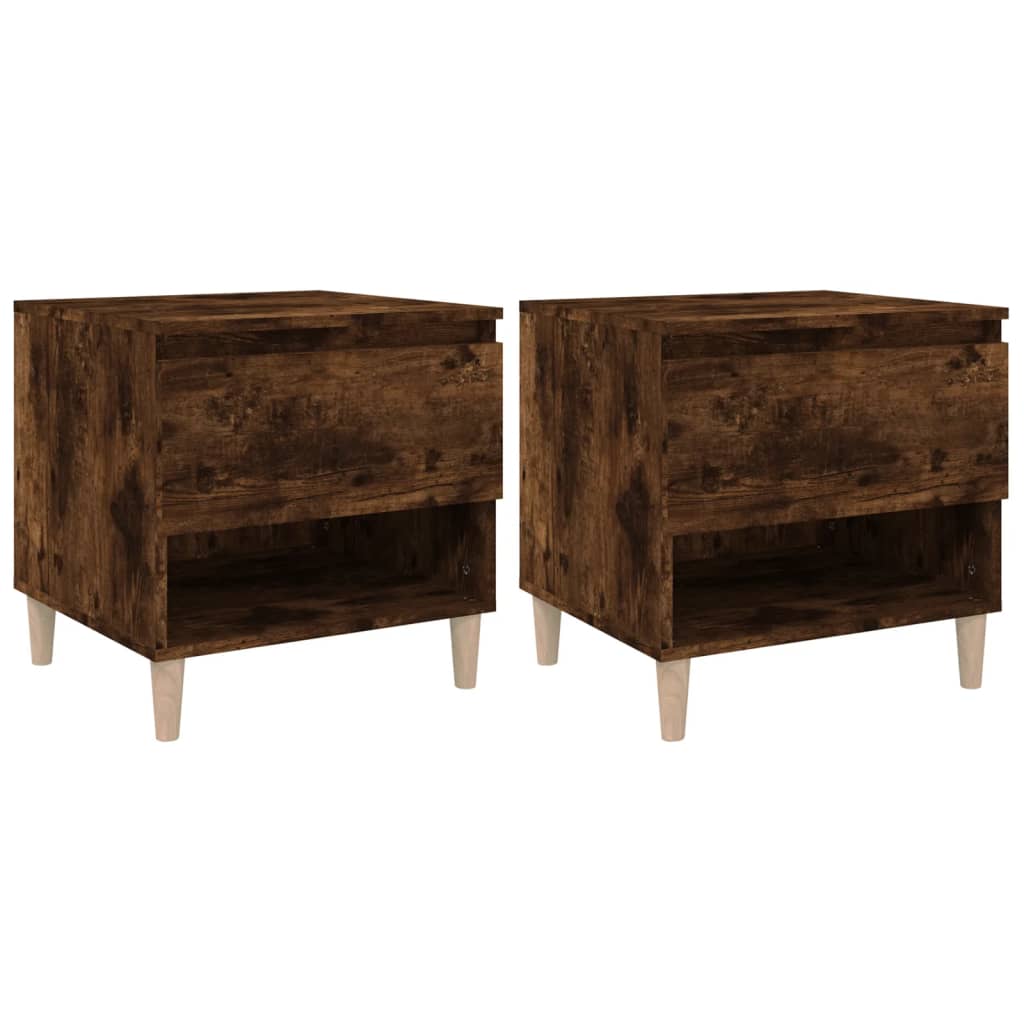 Comodini 2 pz Rovere Fumo 50x46x50 cm in Legno Multistrato - homemem39