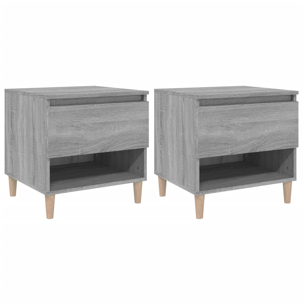Comodini 2 pz Grigio Sonoma 50x46x50 cm in Legno Multistrato - homemem39