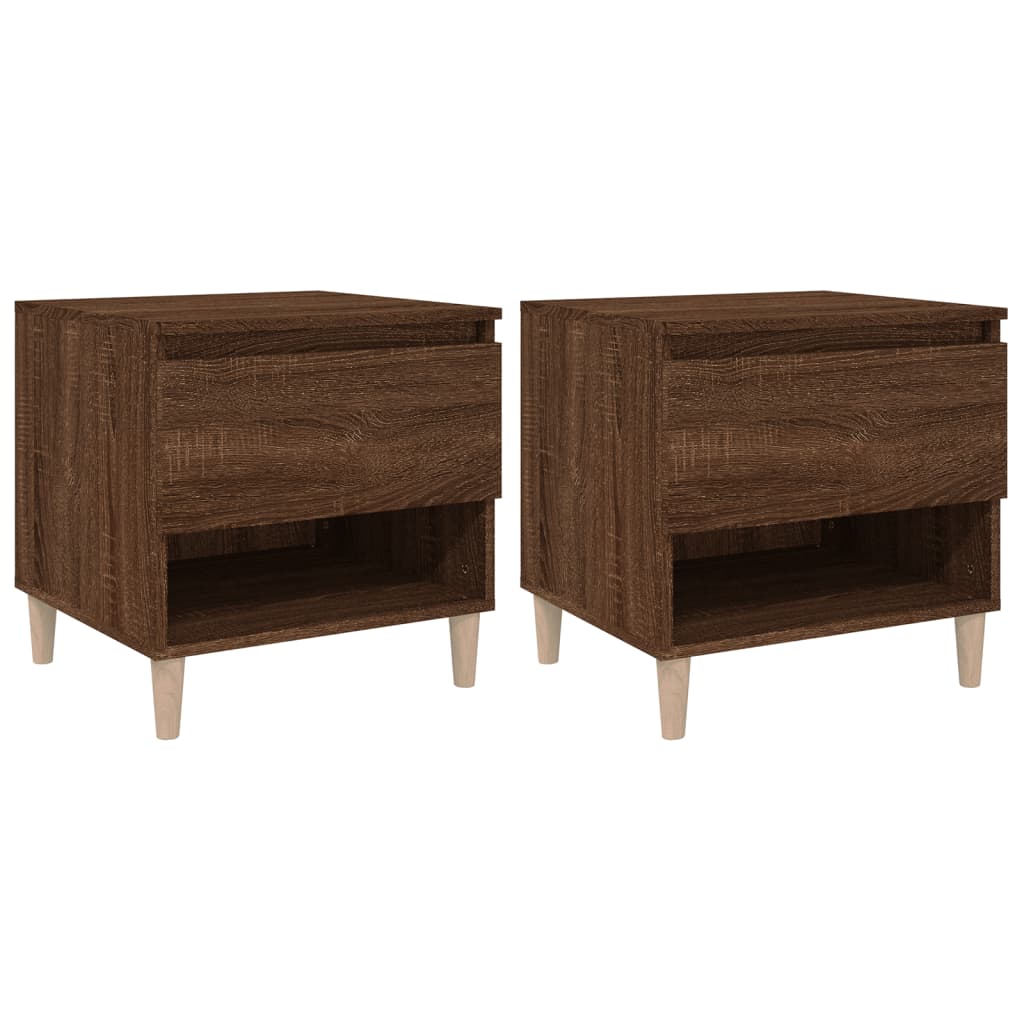 Comodini 2 pz Rovere Marrone 50x46x50 cm in Legno Multistrato - homemem39
