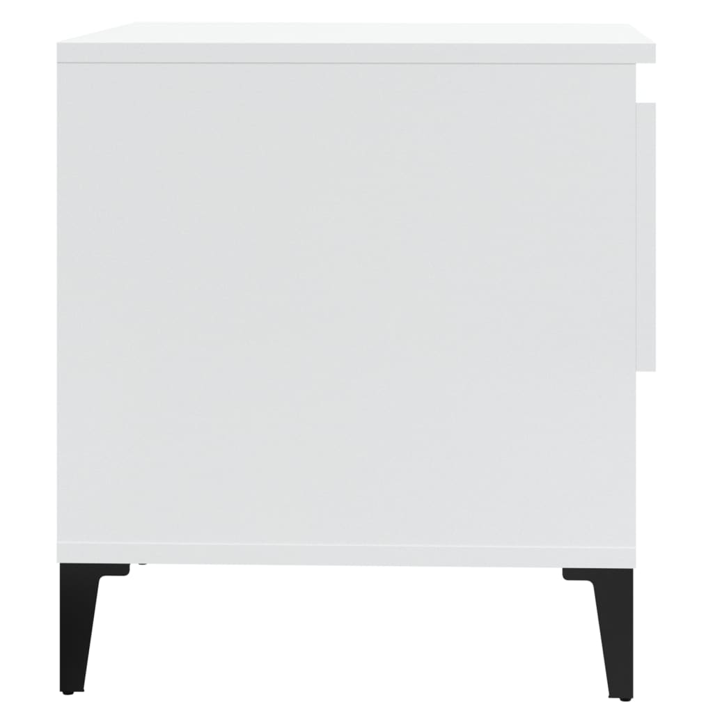 Tavolini 2pz Bianco Lucido 50x46x50 cm in Legno Multistrato - homemem39